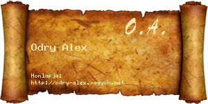 Odry Alex névjegykártya